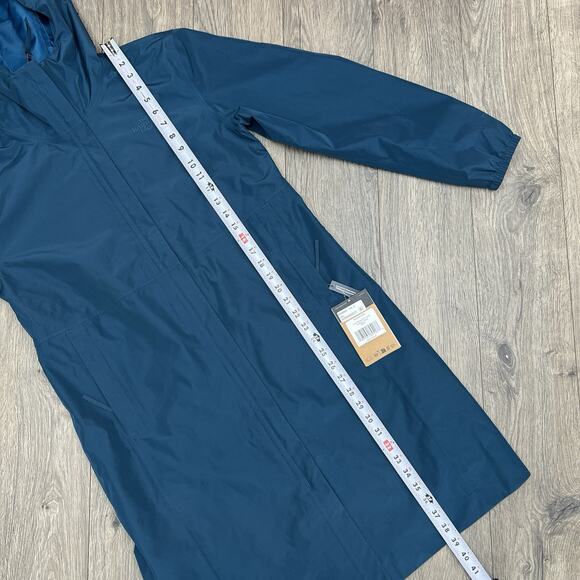 The North Face Daybreak Rain Parka Size Small Womens Midnight Petrol Blue $180 - Picture 2 of 13